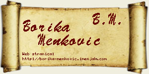 Borika Menković vizit kartica